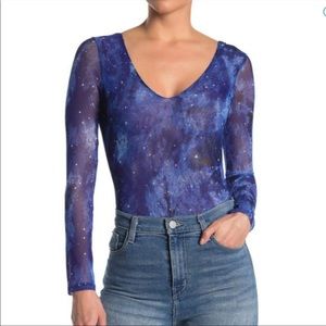 Socialite Starry Night Galaxy Mesh Bodysuit
